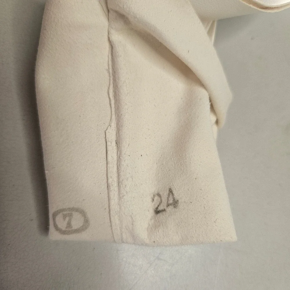 Vintage White Leather Opera Length Evening Gloves Size 7 Formal Wedding Long